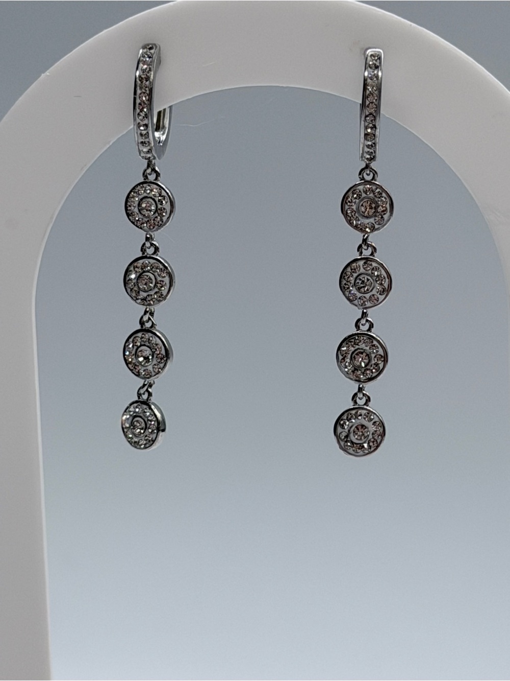 Silver Crystal Drop Dangle Earrings - Women's Jewelry